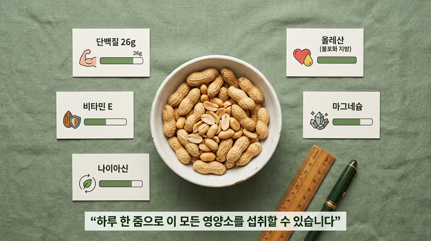 땅콩 단백질 불포화지방 비타민E 나이아신 마그네슘 성분 상세
