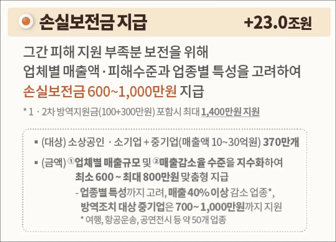 손실보전금 지급