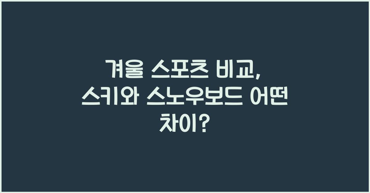 겨울 스포츠 비교