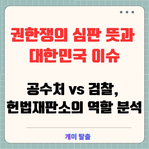 권한쟁의 심판 뜻과 대한민국 이슈: 공수처 vs 검찰, 헌법재판소의 역할 분석