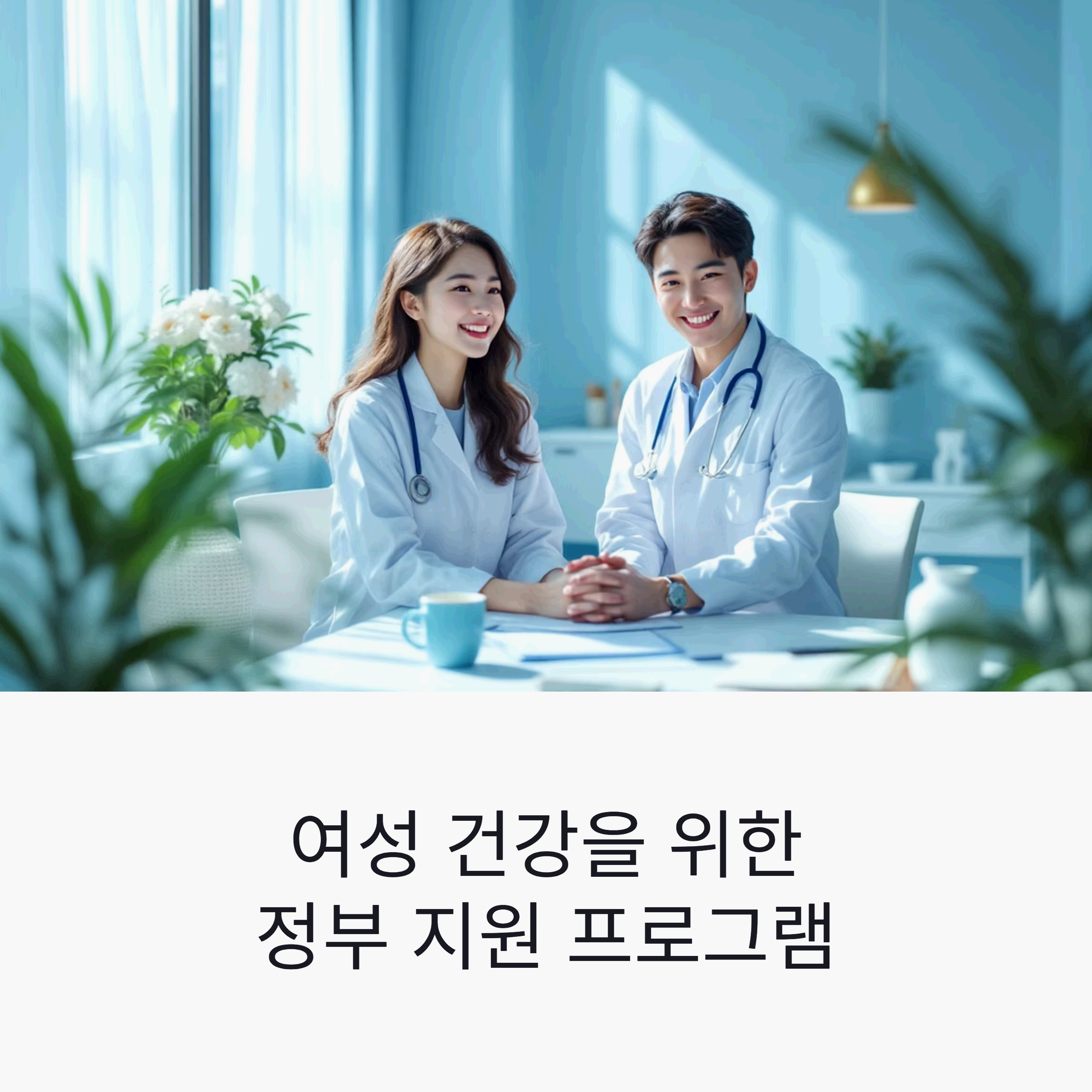 hospital consultation room, young woman and female doctor
