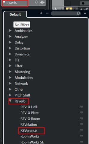 인서트에서 리버브 장착