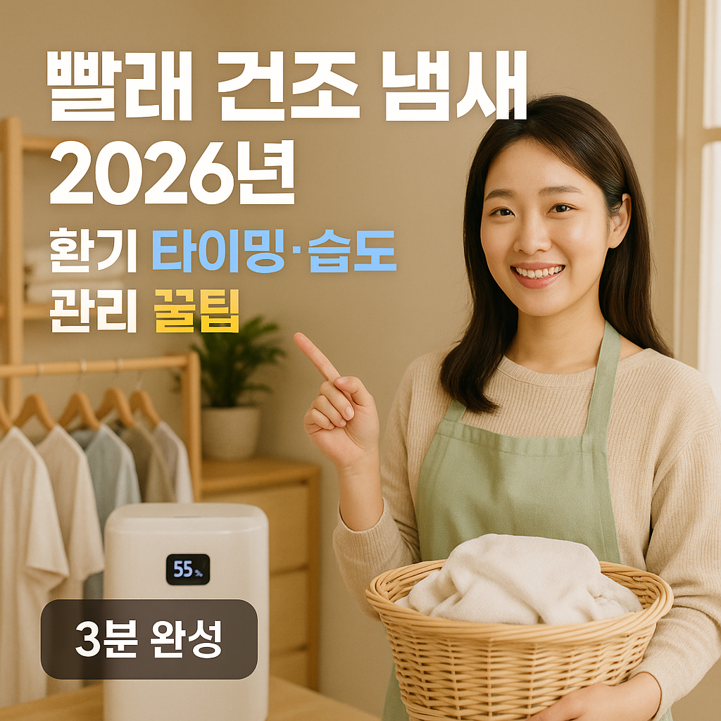 빨래 건조 냄새 2026년 ｜ 환기 타이밍&middot;습도 관리 꿀팁