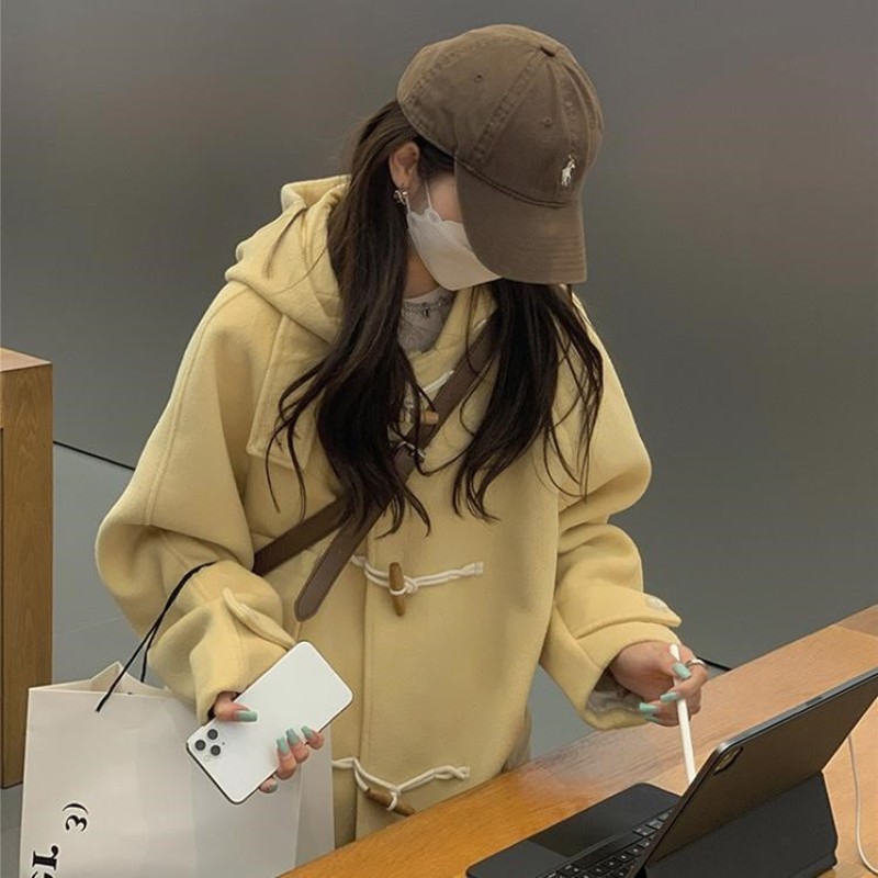 떡볶이코트 학생코트 겨울 베이직 더블 후드 코트