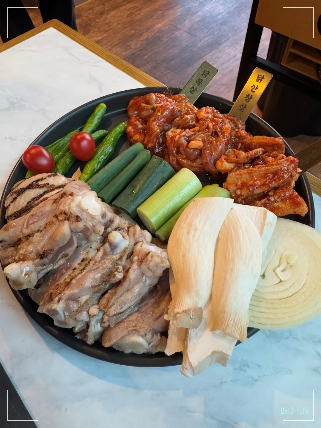팔각도-평택동삭점-동삭동-닭-닭특수부위-팔각정-회식-세트-닭갈비-닭목살-닭연골-닭안창살-양파-꽈리고추-버섯-방울토마토