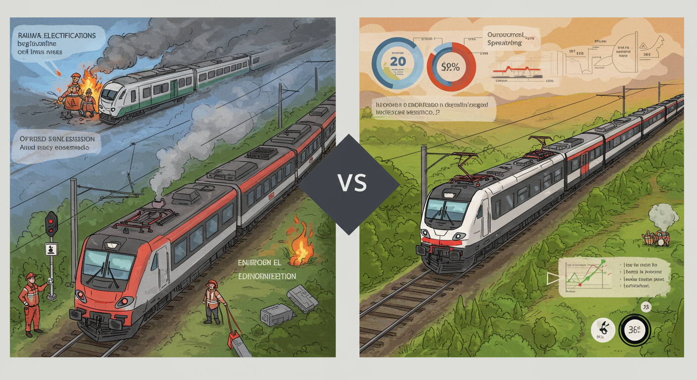 철도 전기화의 경제성과 환경성 비교