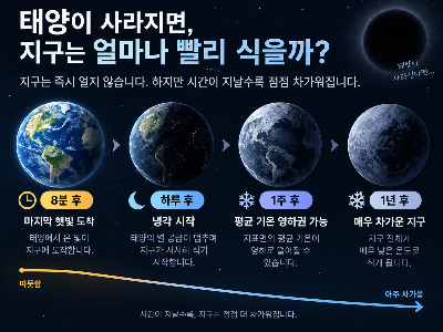 태양이 꺼지면, 지구 온도는 얼마나 빨리 떨어질까?