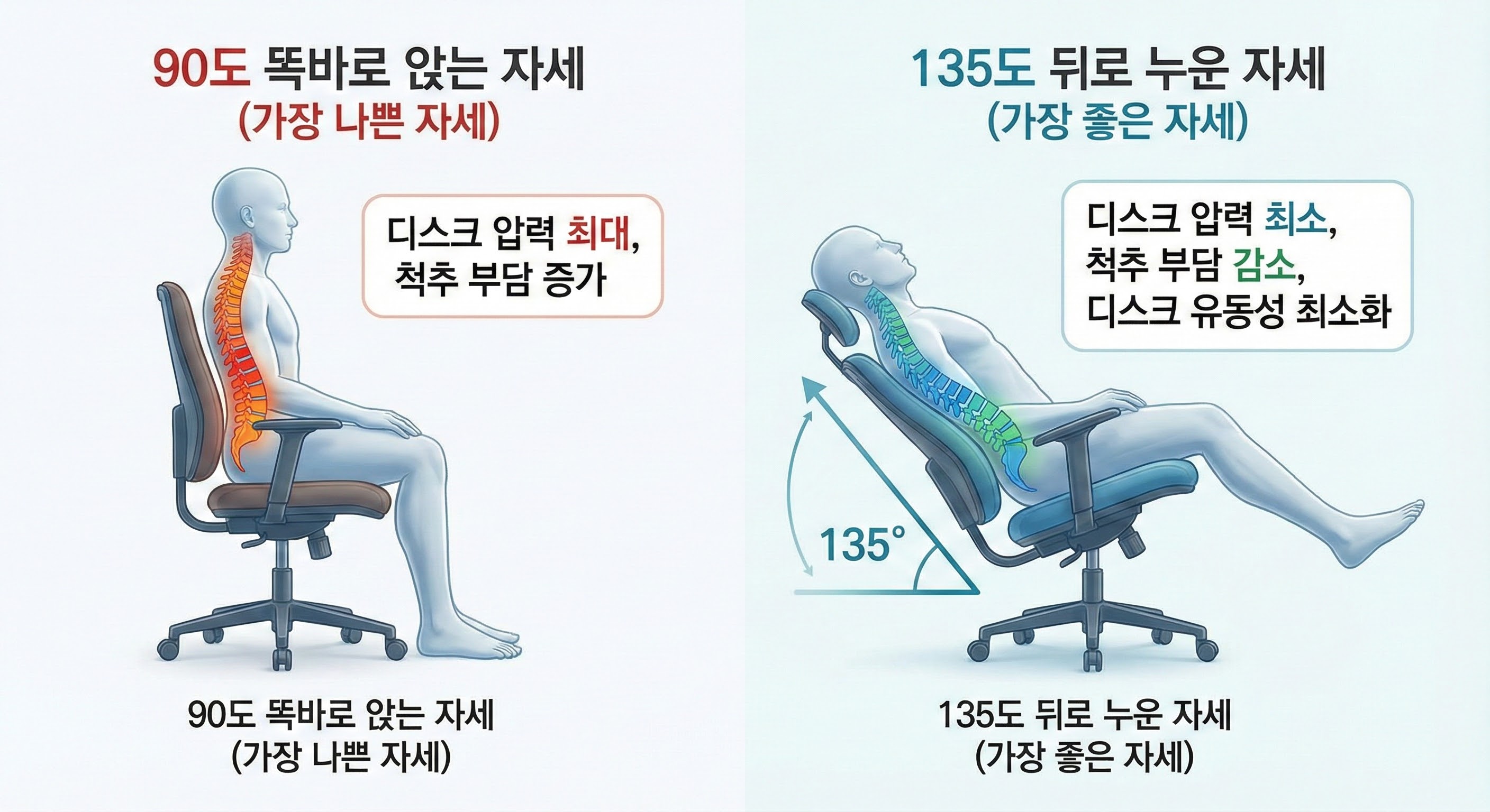 허리 통증 잡는 기술: '135도 틸팅' 완벽 이해