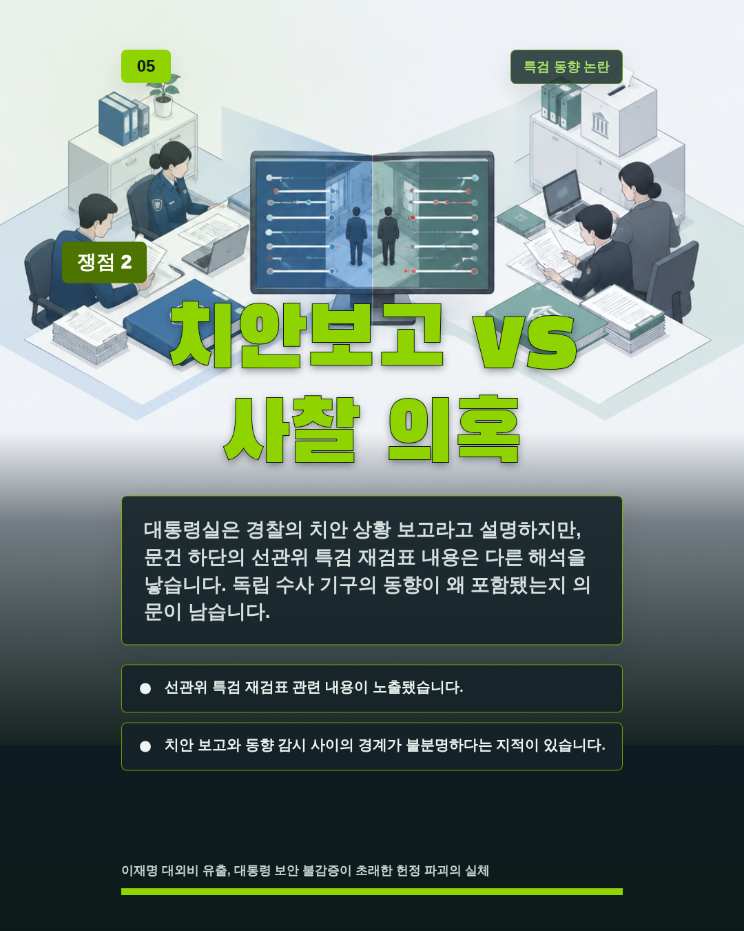 치안보고 vs 사찰 의혹