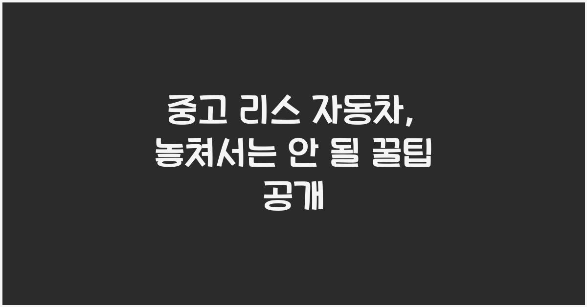 중고 리스 자동차