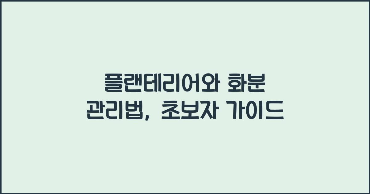 플랜테리어와 화분 관리법