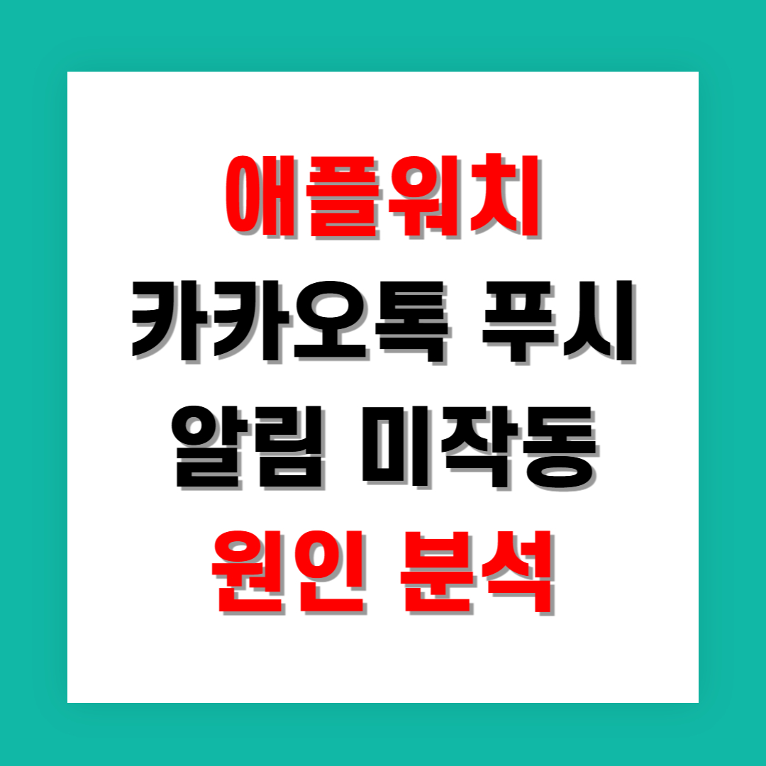 애플워치 카카오톡 푸시 알림 미작동 원인 분석