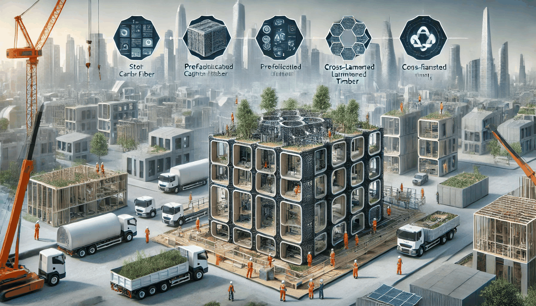 경량 구조 시스템에 사용되는 다양한 부재를 묘사한 이미지