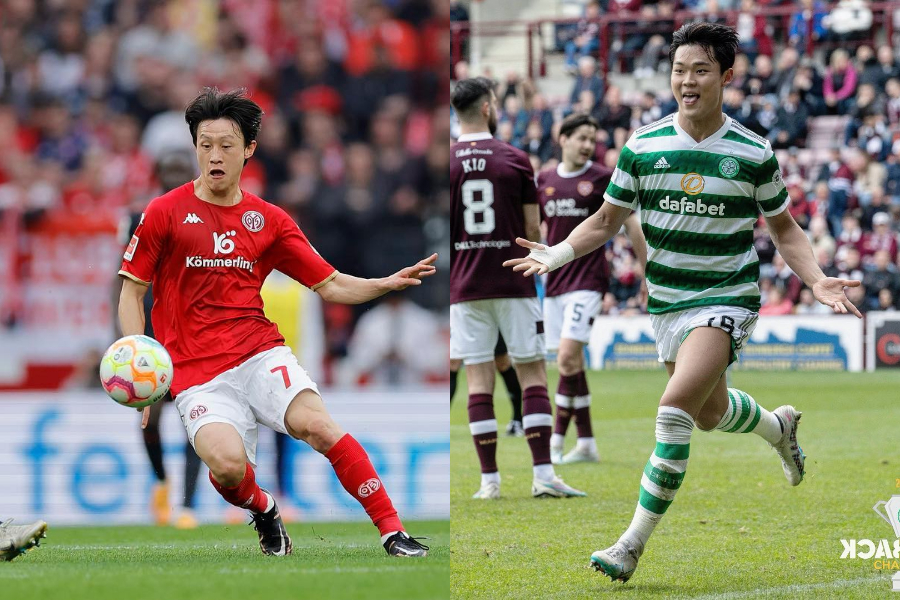 마인츠 05의 이재성 선수(좌), 셀틱의 오현규 선수(우)