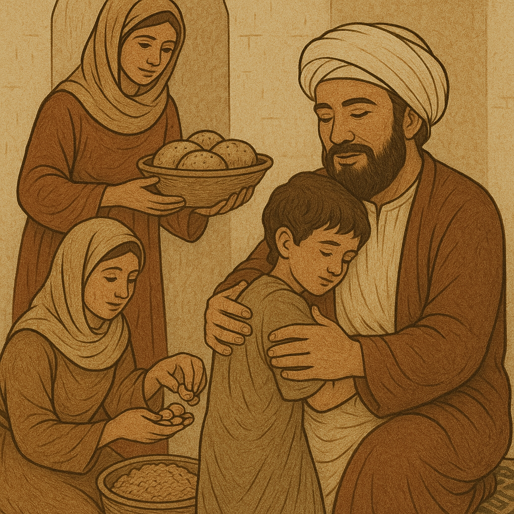 빈민구제, 식량 제공하는 모습