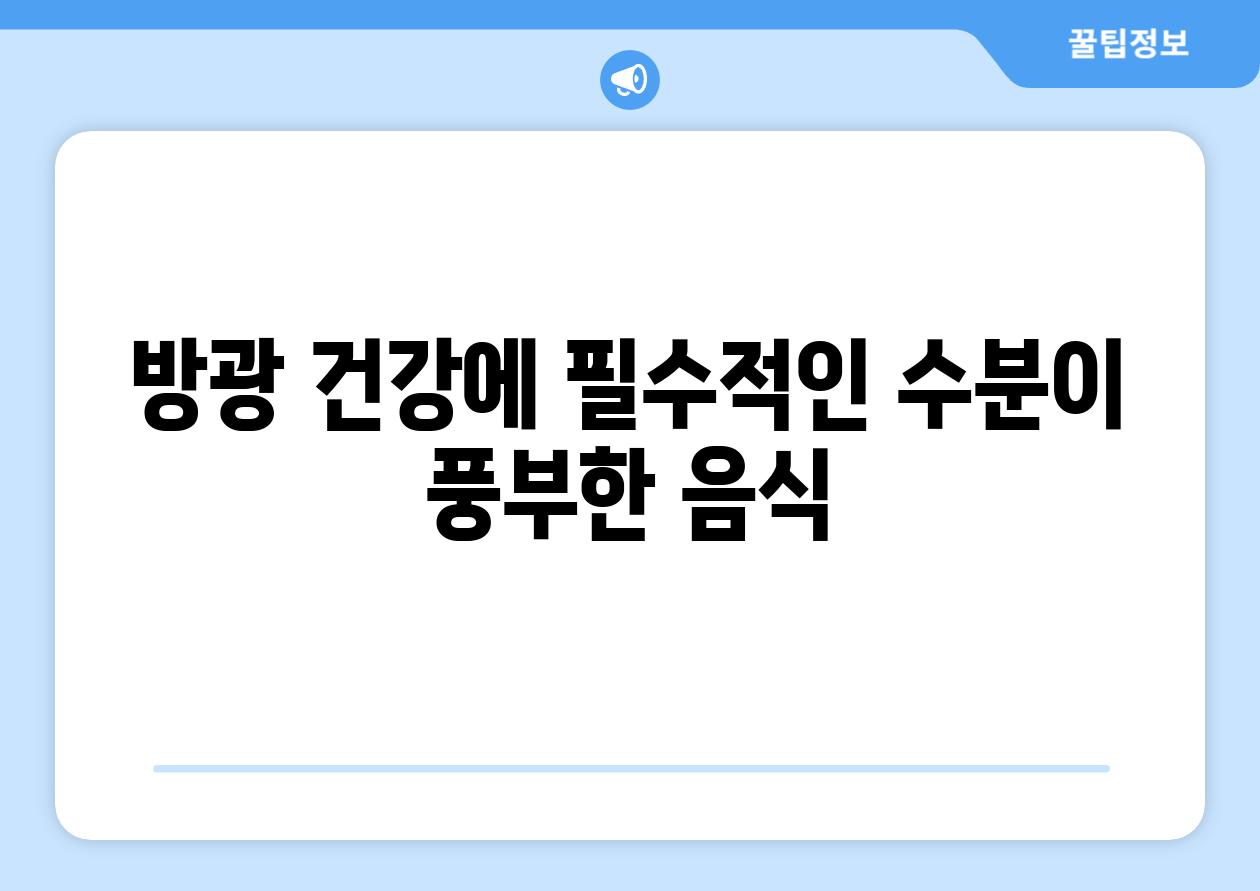 방광 건강에 필수적인 수분이 풍부한 음식