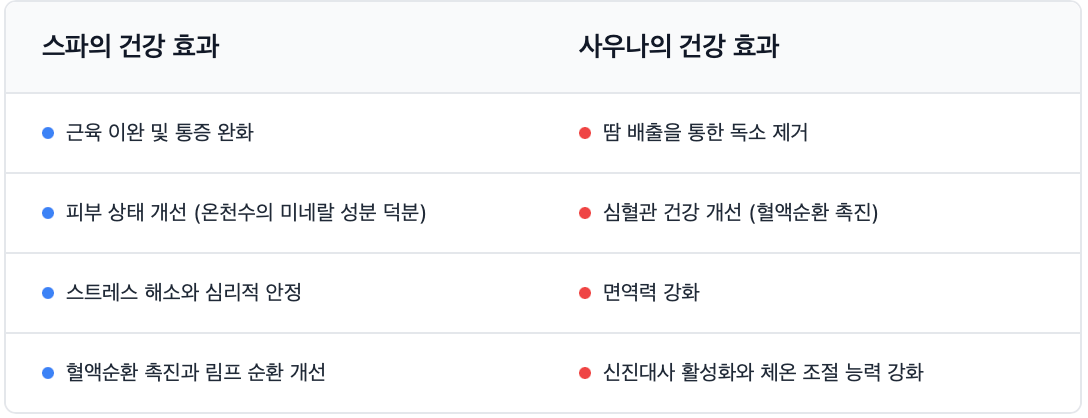 스파와 사우나 차이점