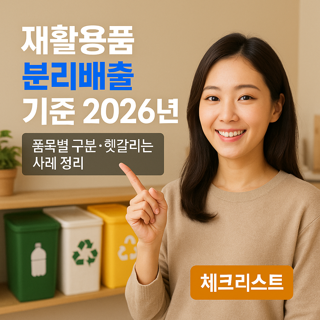 재활용품 분리배출 기준 2026년 ｜ 품목별 구분&middot;헷갈리는 사례 정리