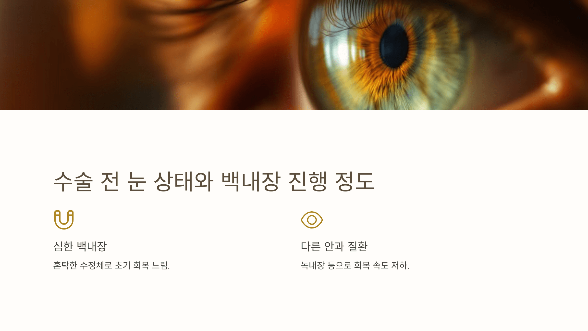 백내장과 관련된 사진입니다.