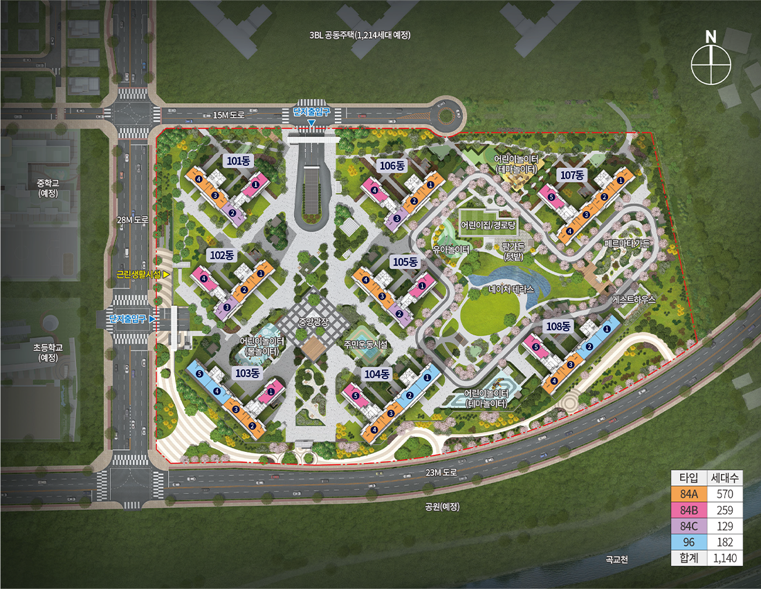더샵 탕정인피니티시티 아파트-단지배치도