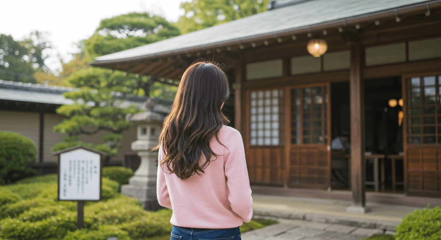 일본 여행을 하는 여자