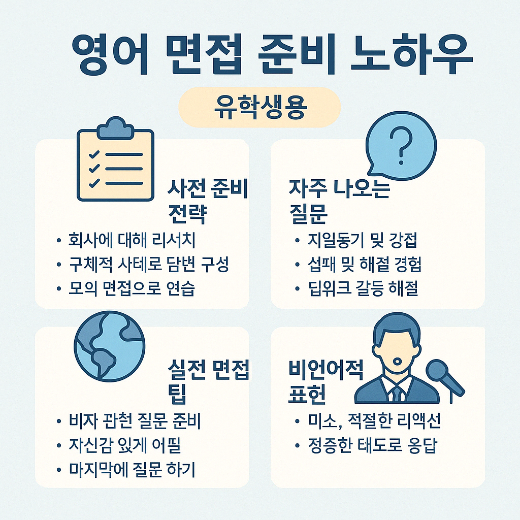 영어 면접 준비 노하우 (유학생용)