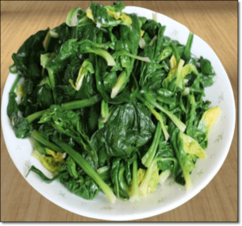 지아잔틴 음식 시금치