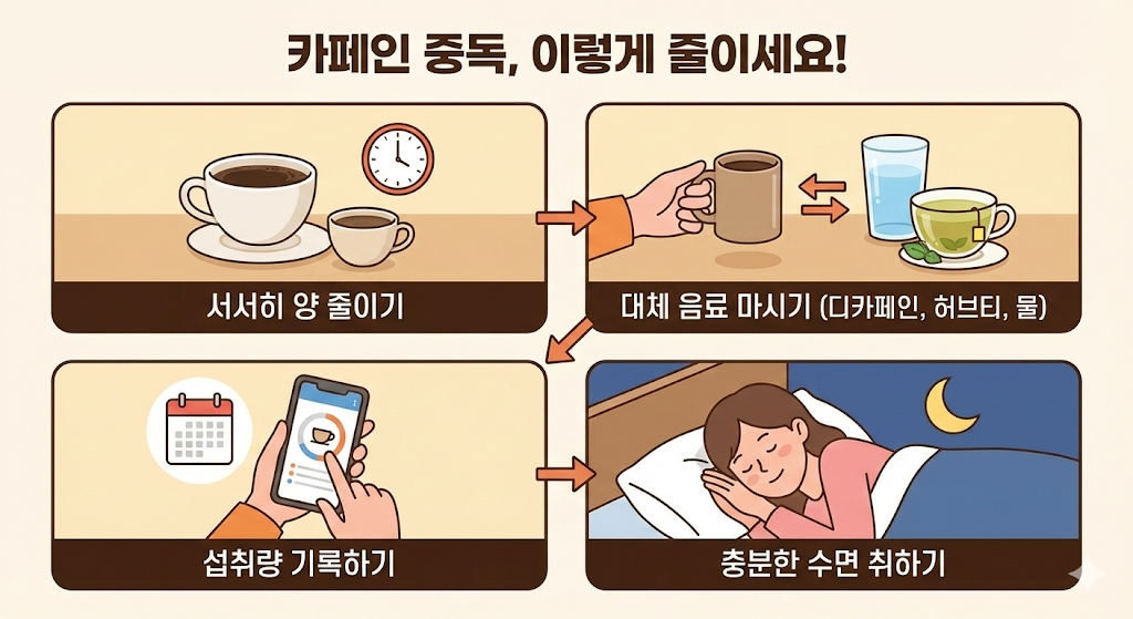 카페인 중독 줄이는 법