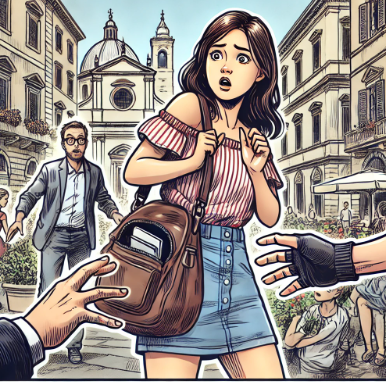 이탈리아에서 소매치기 당하는 유학생 여성