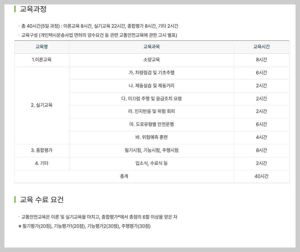 개인택시 양수교육 신청 방법부터 유효기간 5분 정리