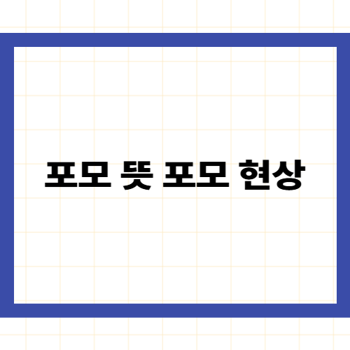 포모 뜻 포모 현상