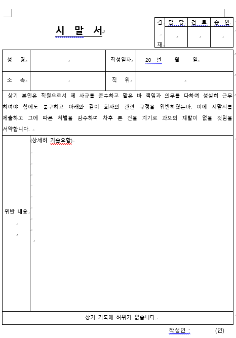 시말서 11