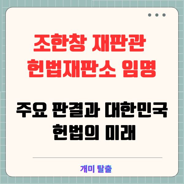 조한창 재판관 헌법재판소 임명: 주요 판결과 대한민국 헌법의 미래