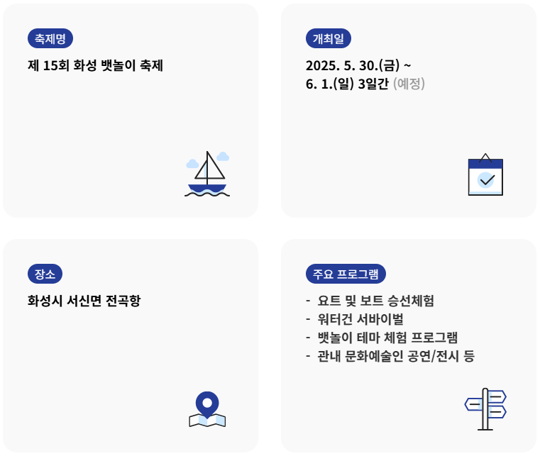 2025 화성 뱃놀이 축제 전곡항에서 펼쳐지는 수도권 최대 해양축제