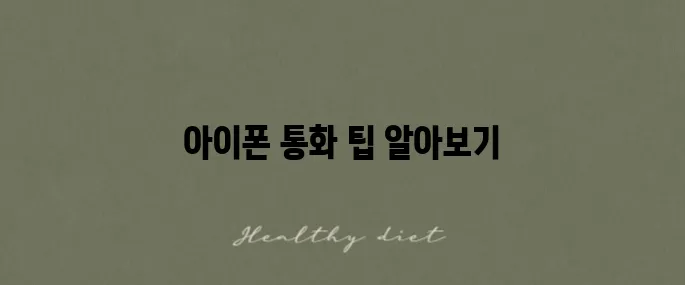아이폰에서 음성 분리와 통화 소음 필터링하는 방법 안내입니다!