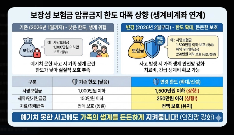 생계비통장 압류방지 금액 250만원 상향 [2026년 시행] 보호 한도 및 개설 방법 안내