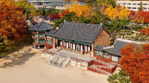 가을 단풍과 어우러진 경복궁의 아름다운 풍경