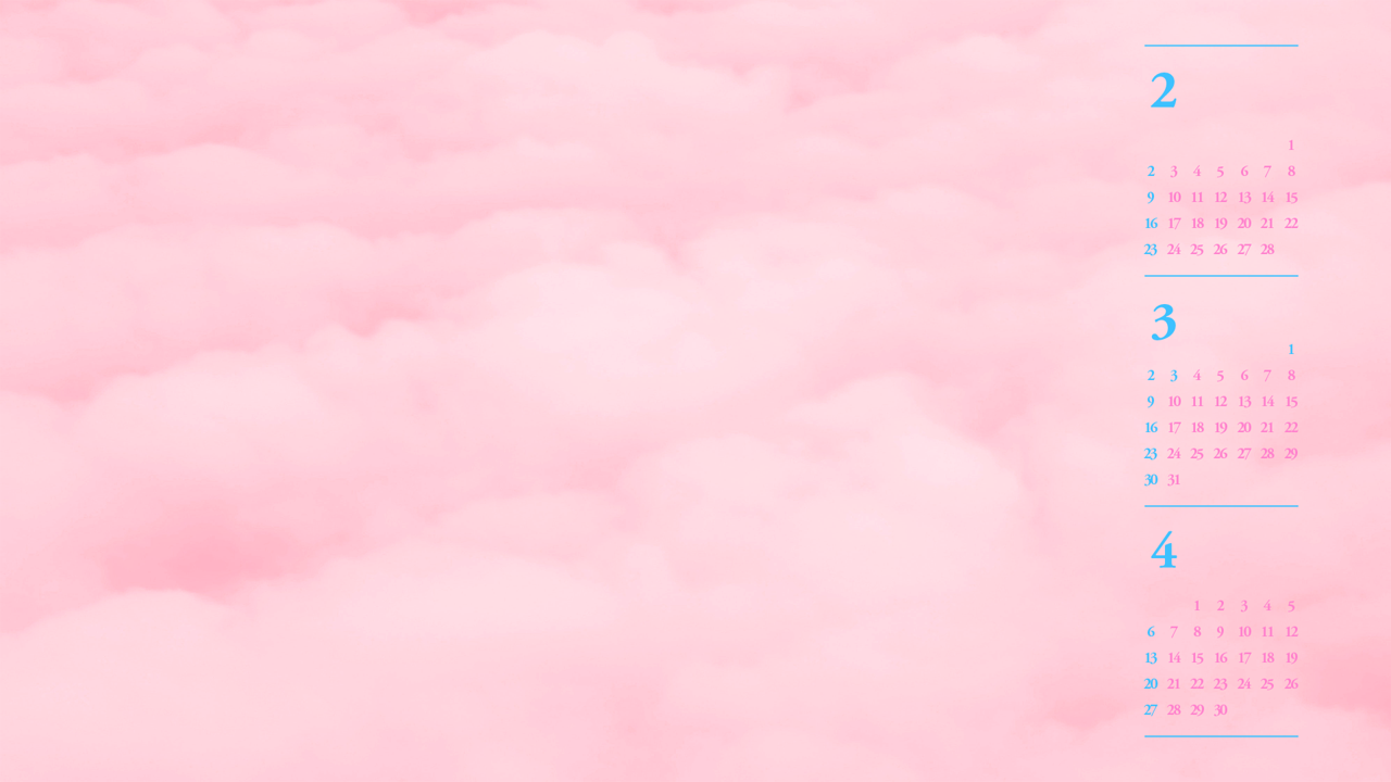 06 분홍 구름 B - 2025년3월 노트북배경화면
