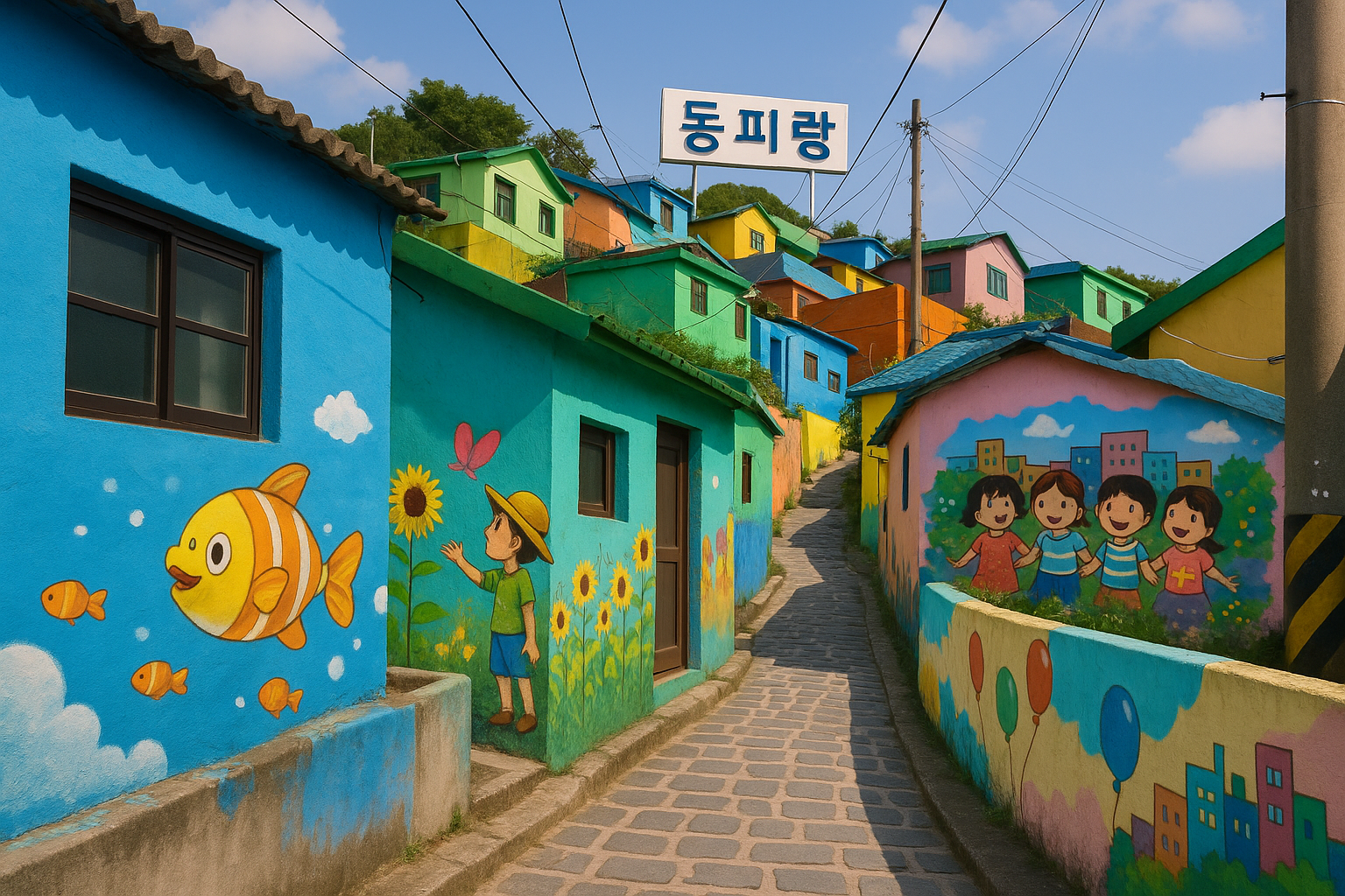 통영 동피랑 벽화마을 관련 이미지