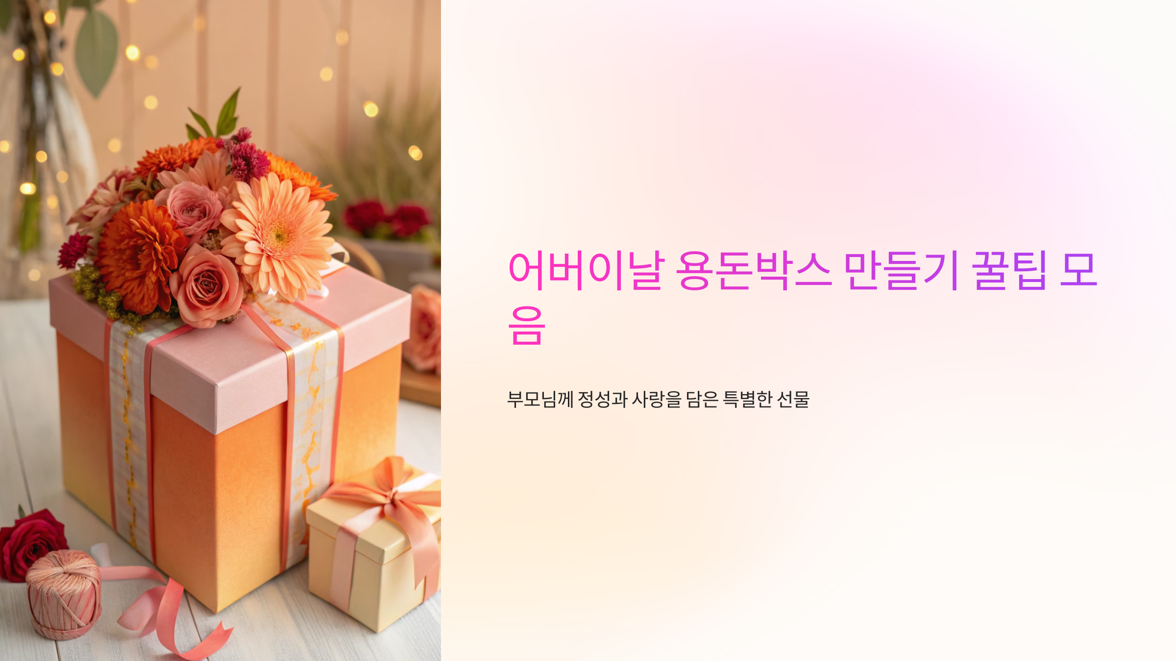 어버이날 용돈박스 만들기 꿀팁 모음