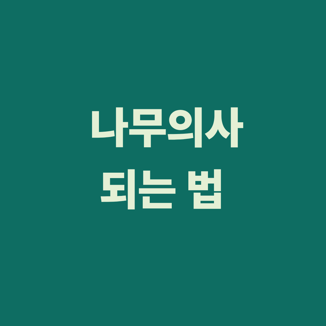 나무의사 비전공자 준비 순서와 공부 방법을 설명하는 그래픽 이미지