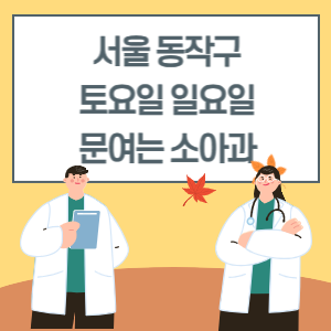 서울 동작구 토요일 일요일 소아과 진료 병원 리스트