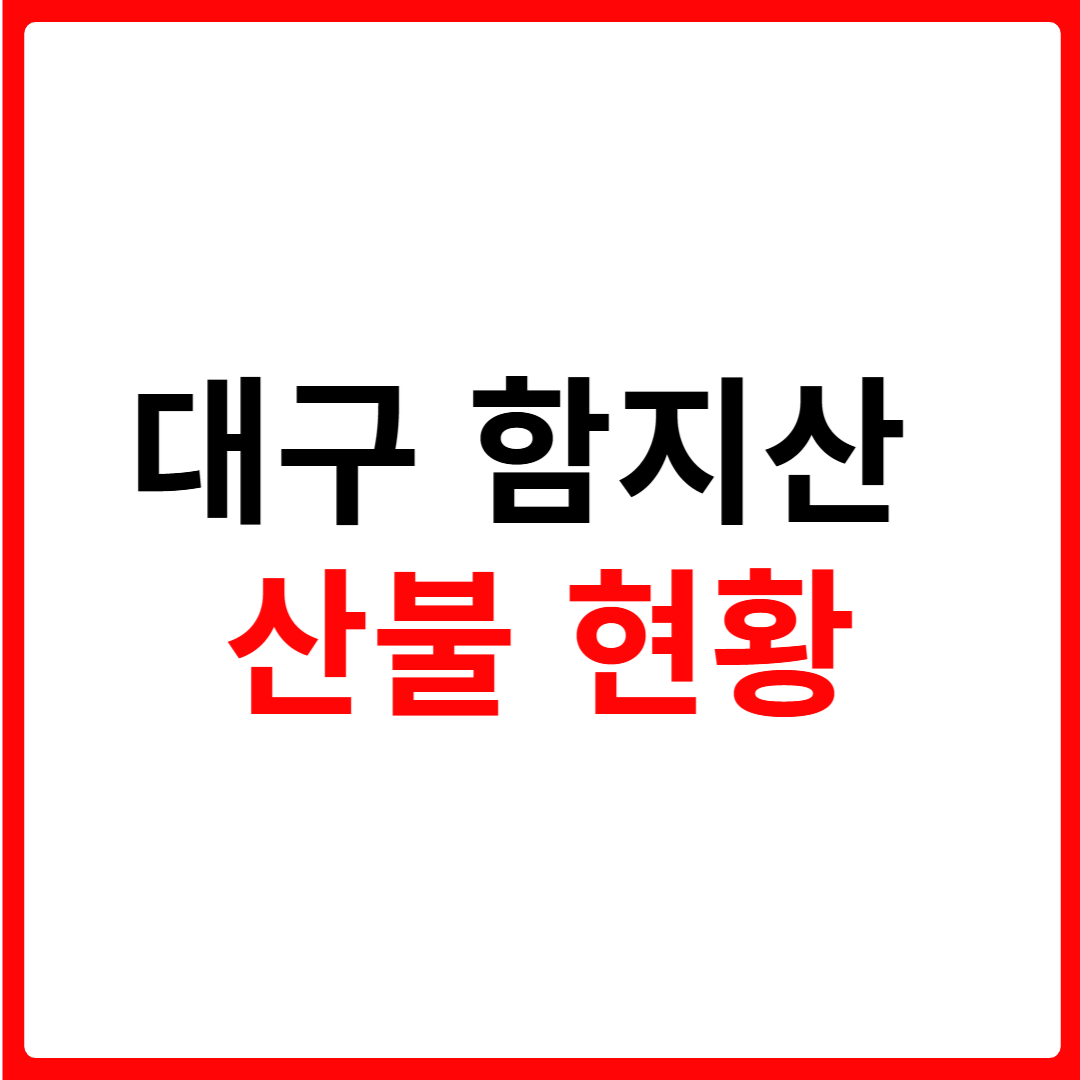 대구 함지산 산불 현황 대응 조치 및 피해 상황