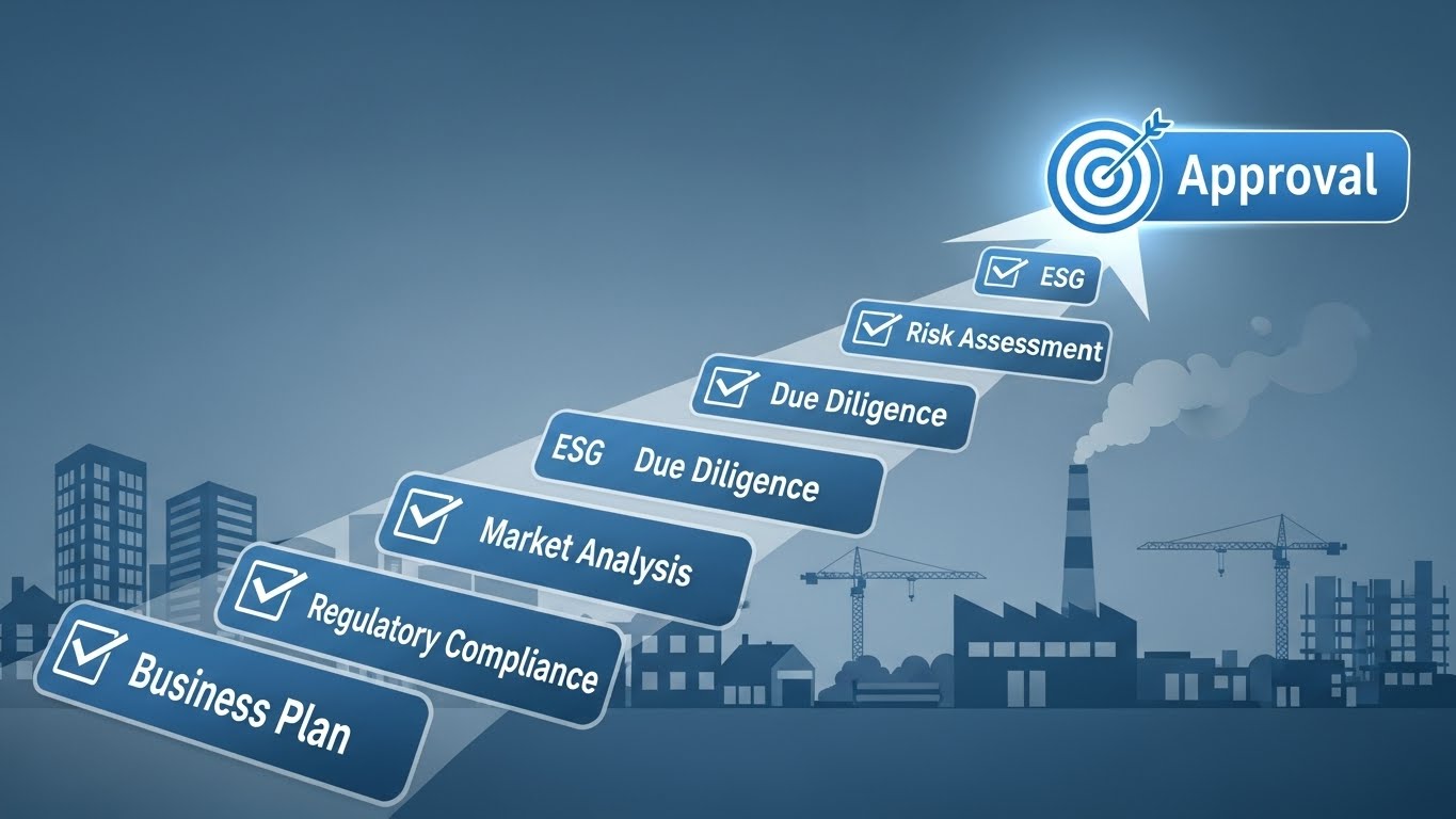 정책자금 승인 목표를 향해 나아가는 체크리스트 길의 시각화.
