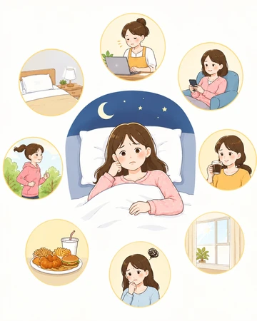 밤에 자주 깨는 생활 습관 점검 모습4