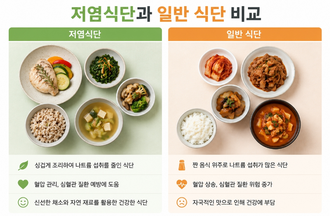 저염식단과 일반식단 비교