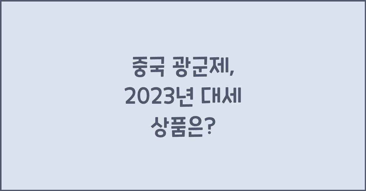 중국 광군제