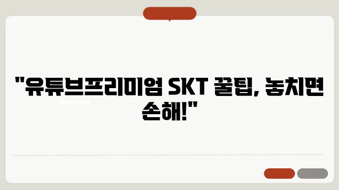 유튜브프리미엄SKT 꿀팁 총정리