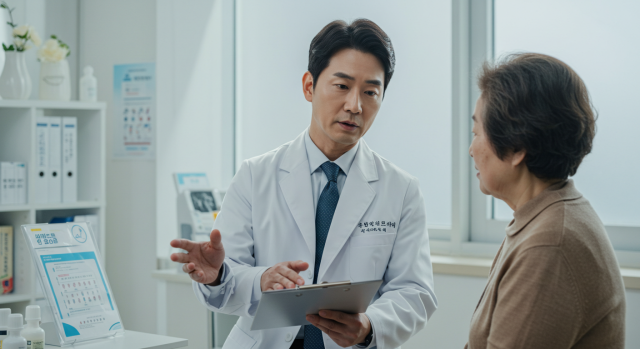 의사가 감염에 대해 설명하는 장면