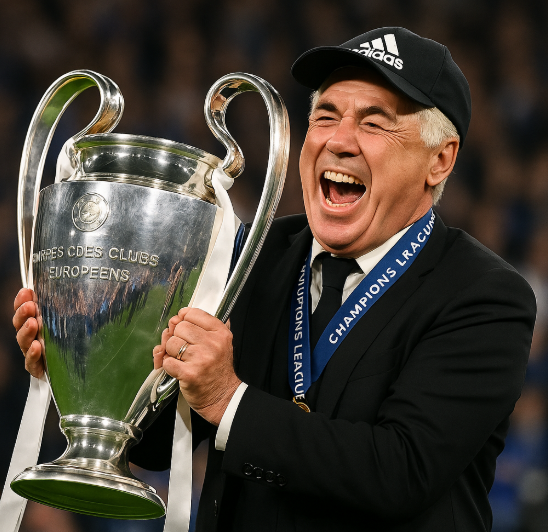 챔피언스리그에서 우승후 기뻐하는 모습